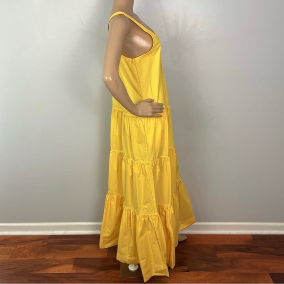NEW JONATHAN SIMKHAI REVOLVE YELLOW TIERED MAXI DRESS - Picture 6 of 10